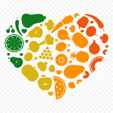 Vector Heart Vegetables PNG File