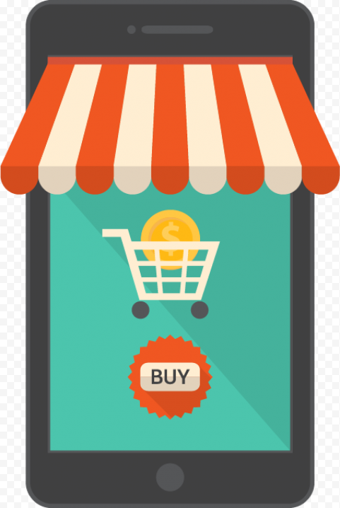 Black tablet computer illustration, Online shopping E commerce Shopping cart, Creative online store, orange, creative Artwork, logo