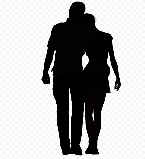 Silhouette couple, love couple, animals, couple, monochrome