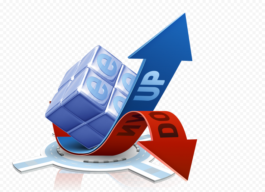 Binary option Trader Investment Trading strategy, Arrow Cube, text, logo, computer Wallpaper