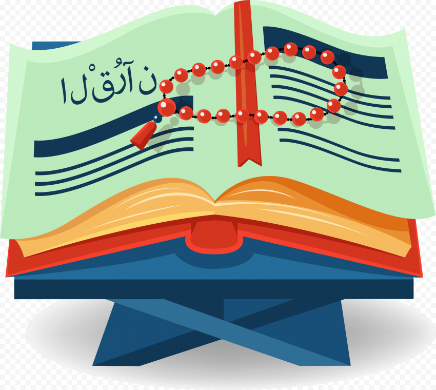 Islamic design elements 3d scripture book rosary sketch