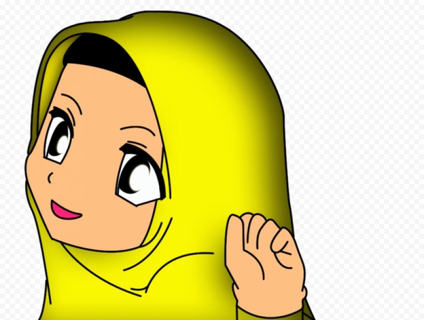 Muslim Cartoon Woman, woman, child, face, black Hair