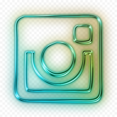 instagram logo old neon light blue green yellow freetoe   neon instagram icon