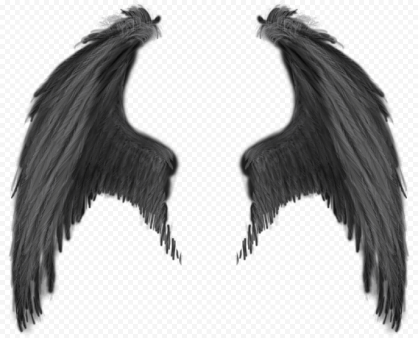 Gray angel wings illustration, Demon Devil Angel, Wings, image File Formats, wings, monochrome