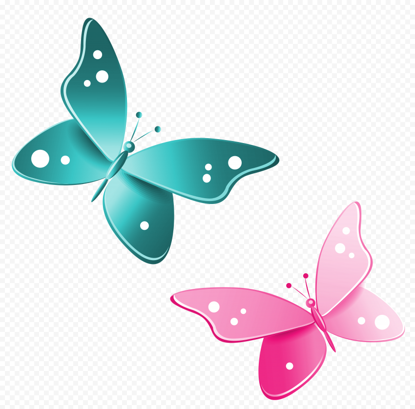 Two pink and green butterfly illustrations, Butterfly Pink, Blue and Pink Butterflies, blue, color, design