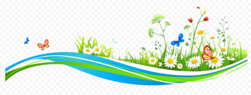 decoration with flowers and butterflies