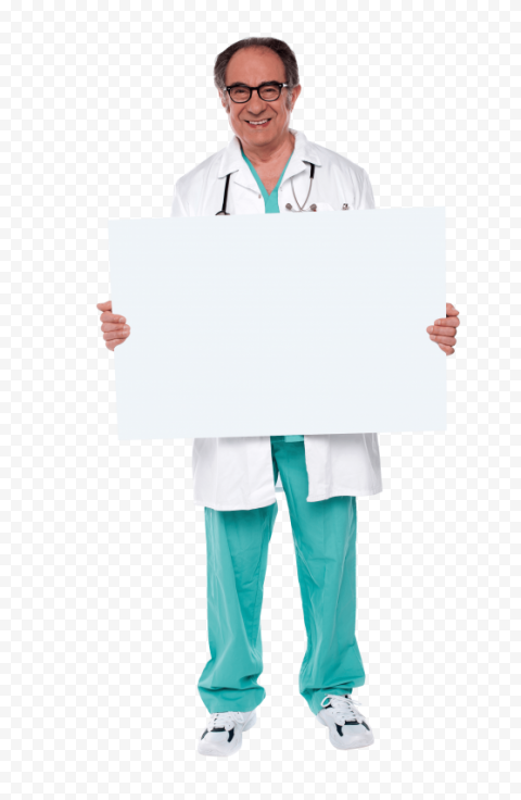 doctor holding banner 3200x4905