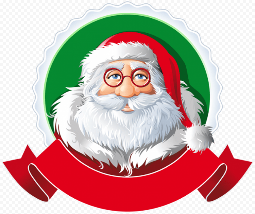 santa with red banner