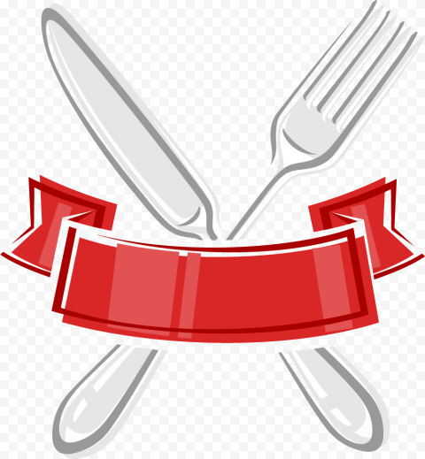 Knife Fork Red, Red knife and fork label, food, label, decorative