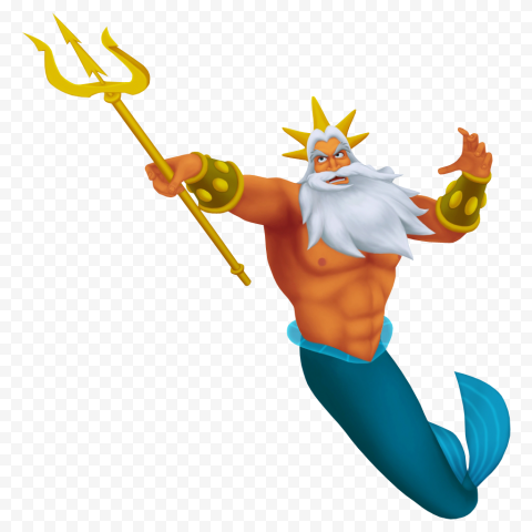 King Triton Ariel Trident Mermaid, king, fictional Character, film, little Mermaid