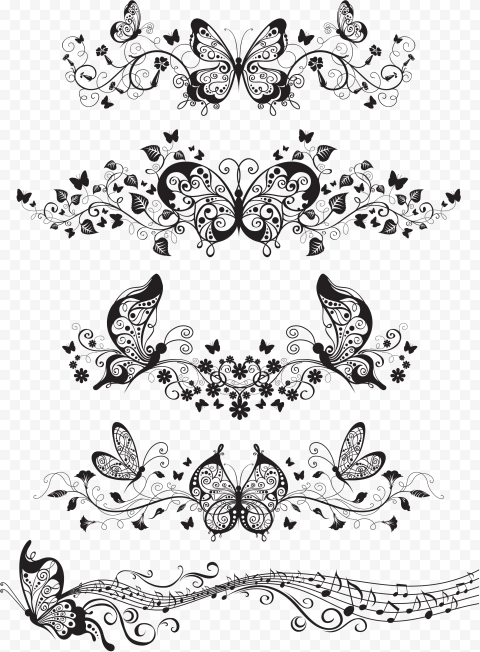 Butterfly Pattern, pattern, white, shading, monochrome