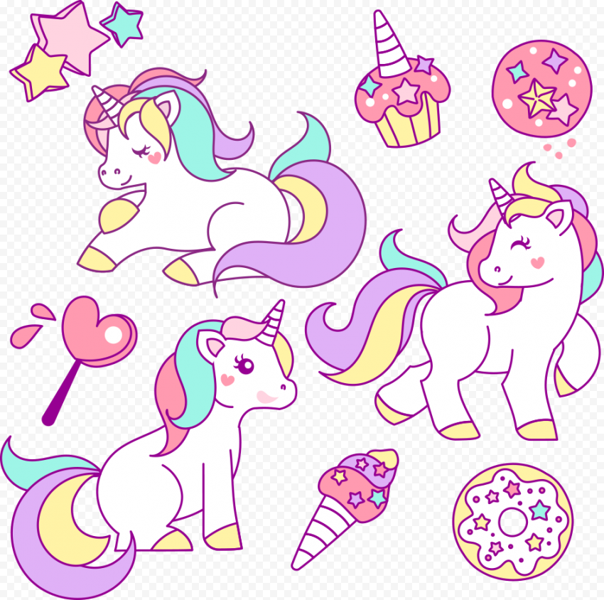 White unicorn illustration, Unicorn Drawing Illustration, cute pony, purple, text, happy Birthday Vector
