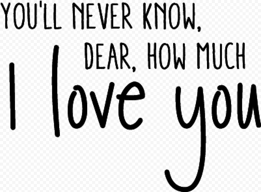 you'll never know dear, how much i love you   love you you never know PNG image with transparent background