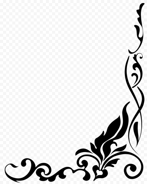 Drawing, Corner Border, white, text, monochrome