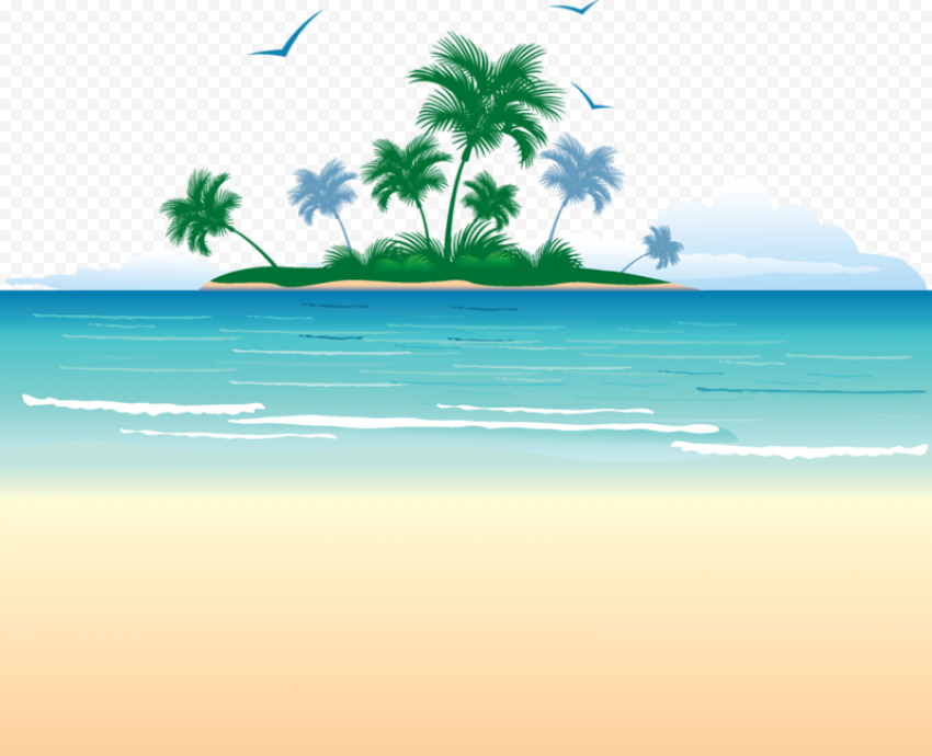 Beach island, sea island, beach, seawater