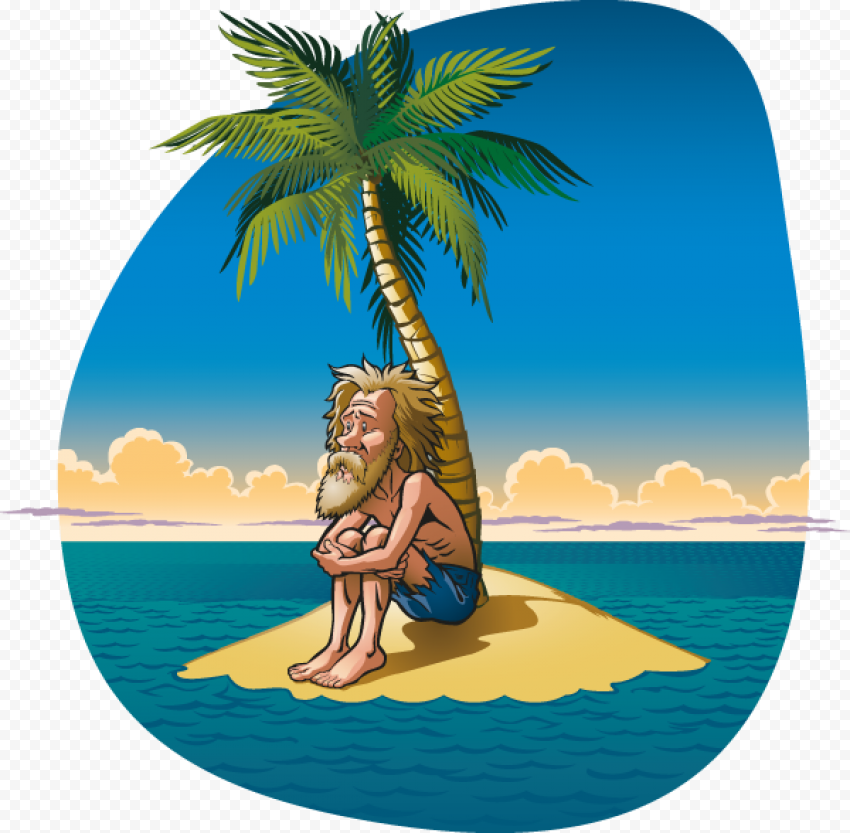 Desert island Castaway Tetepare Island, island, palm Tree, desert Island, iStock