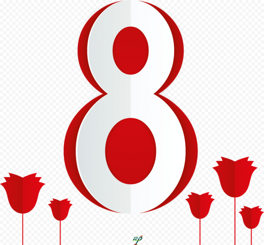 International Women's Day March 8, Digital 8 and flowers, digital, poster, logo