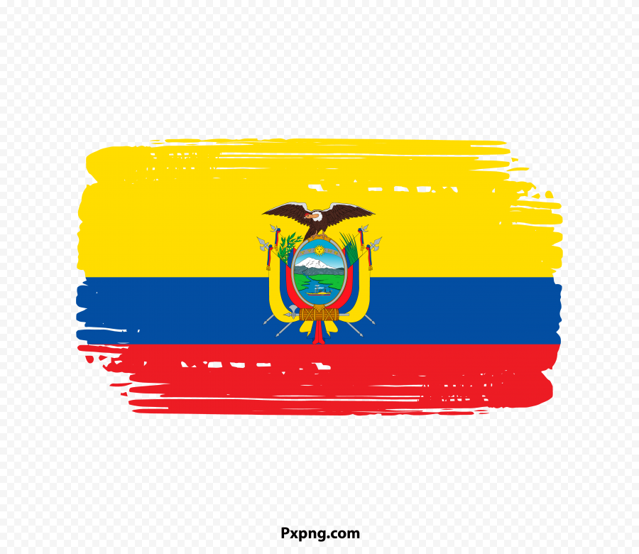 HD PNG Ecuador Beautiful Flag With Brush Transparent IMG