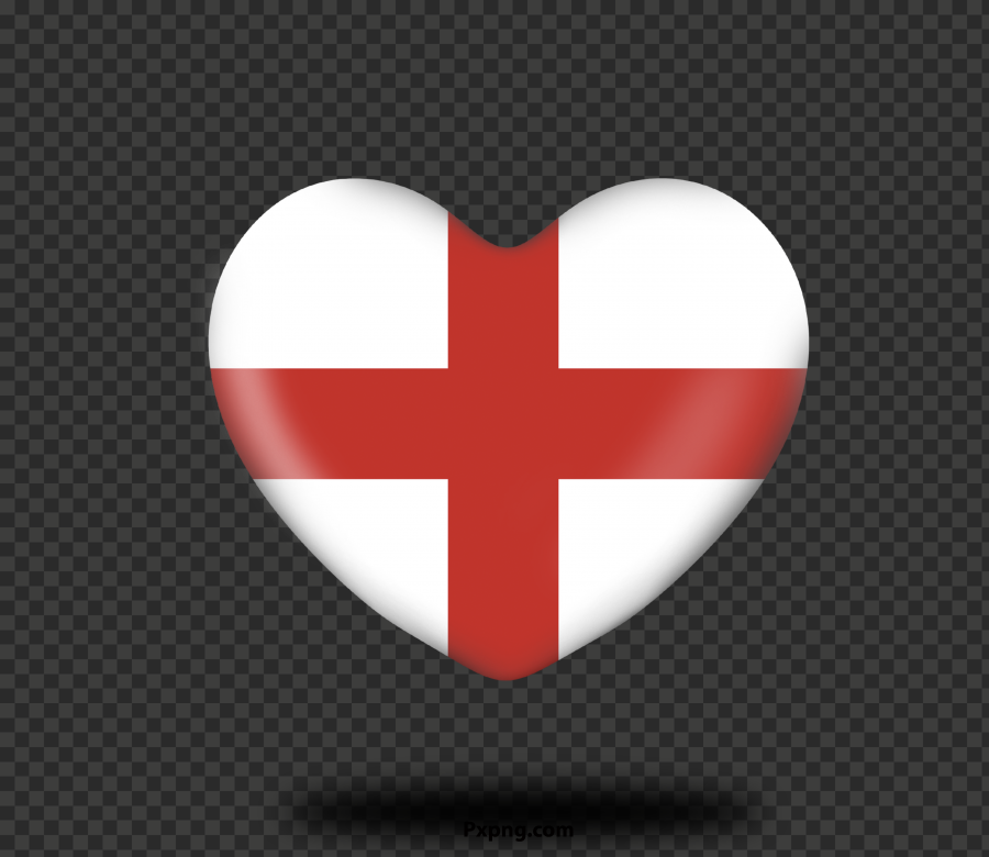 HD PNG England Flag Heart Transparent Image