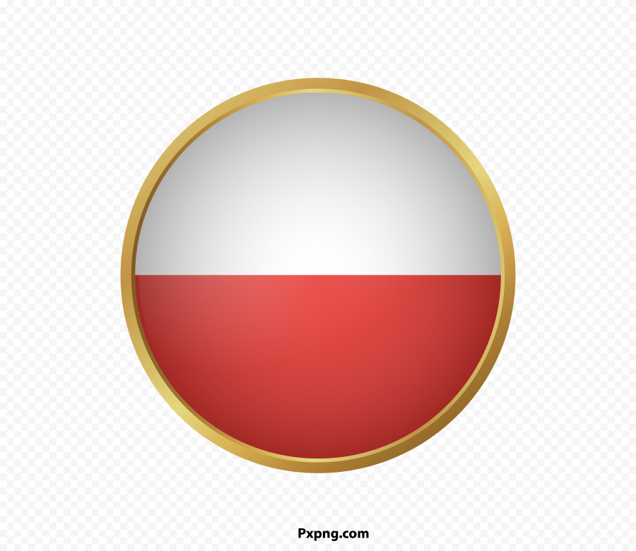 HD Poland Round flag png with Silver in borders PNG Image | Pxpng