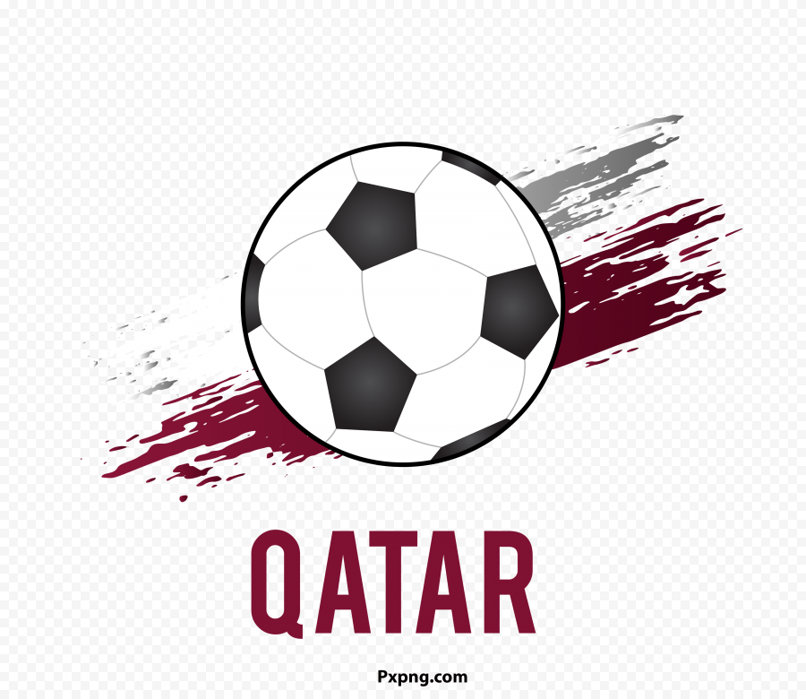 HD Flag Qatar With Soccer Football Ball Transparent Background