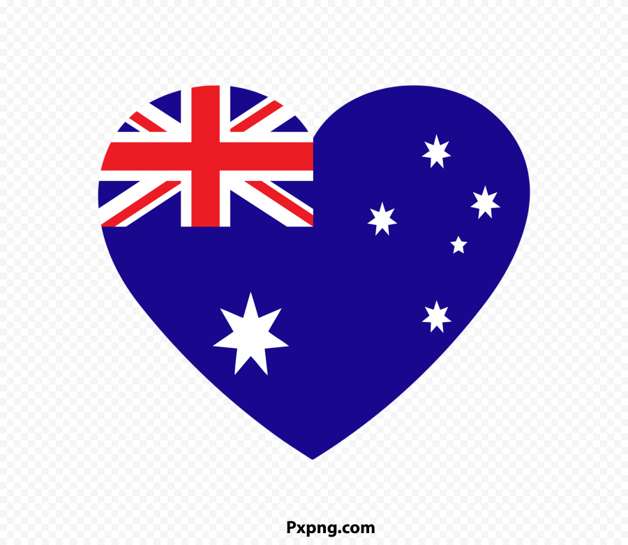 HD Australia Flag Heart PNG