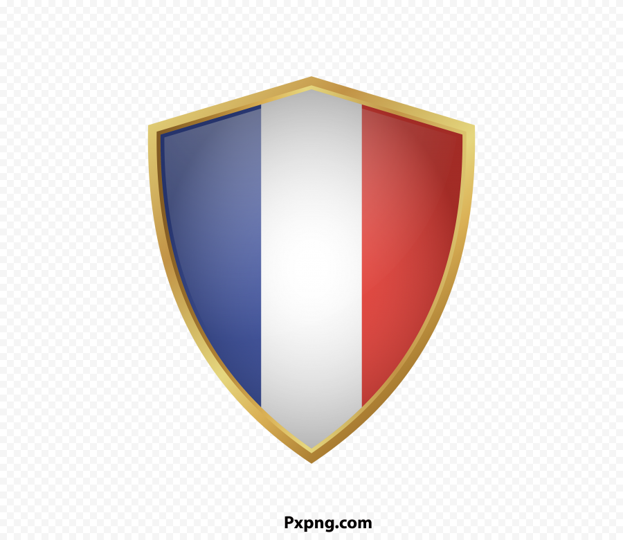 3D France flag vector with Gold in borders PNG