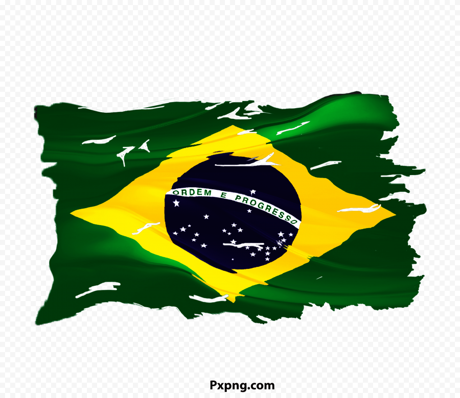 HD tattered brazilian flag PNG IMG