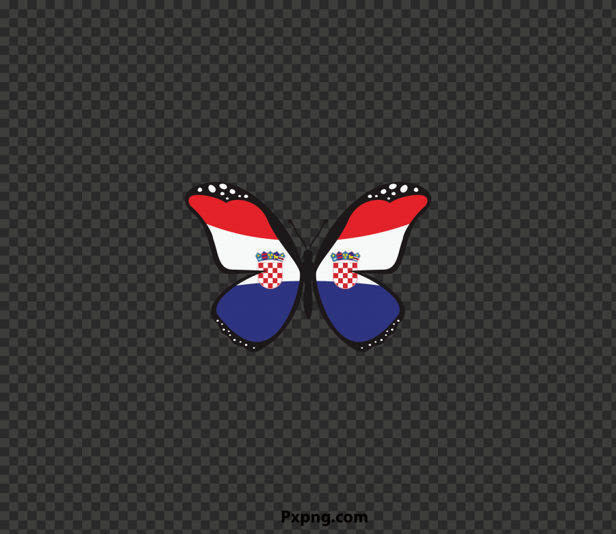 HD Croatia Butterfly flag PNG Clipart