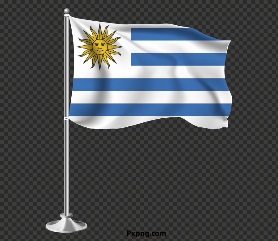 HD Vector Waving Uruguay Flag Pole PNG