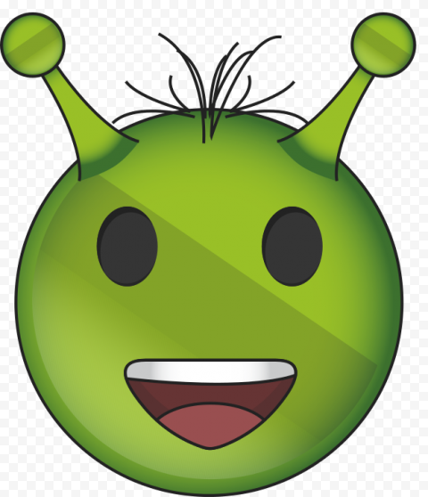 Alien Face Emoji PNG Transparent Picture