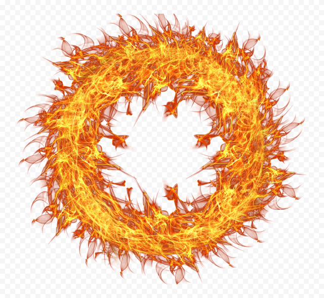 Download Clipart Sun Gold Circle Outline Fire Flame Effect 