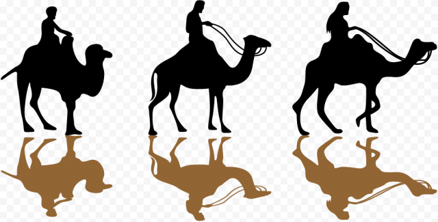 three person riding camels illustration, Islam Ramadan Mosque Eid Mubarak Eid al Fitr, camel silhouette, horse, infographic, mammal