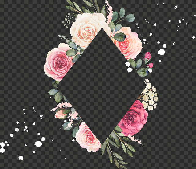 Frame, flowers, decoration, png free download
