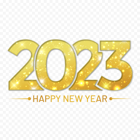 2023 Happy New Year Gold Light Effect