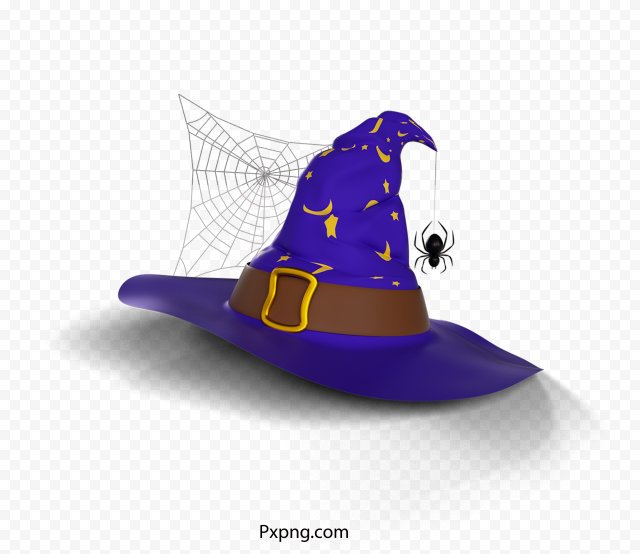 Purple Witch Hat 3d Character PNG