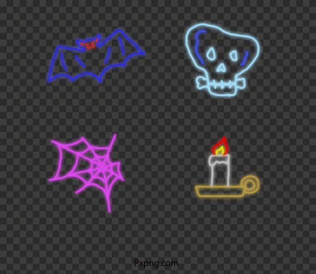 Halloween Neon Decoration no background