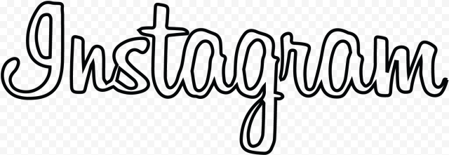 Outline Instagram Logo Font Word Text Black   1785x616