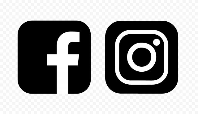 HD Facebook Instagram Black & White Square Logos Icons PNG   2770x1595