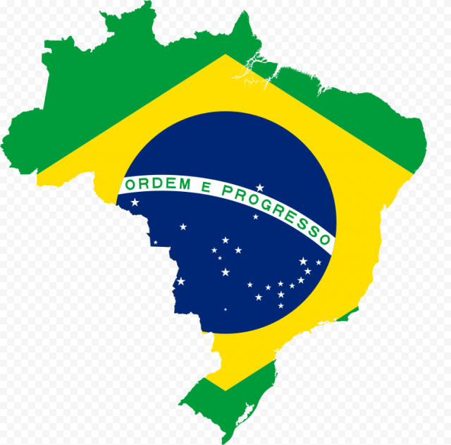 Map Of Brazil With Flag   Brazil Country With Flag, HD Png Download