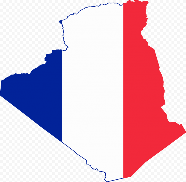 French Algeria Flag Map   Flag Map Of Algeria, HD Png Download