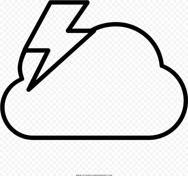 Storm Cloud Coloring Page   Line Art, HD Png Download