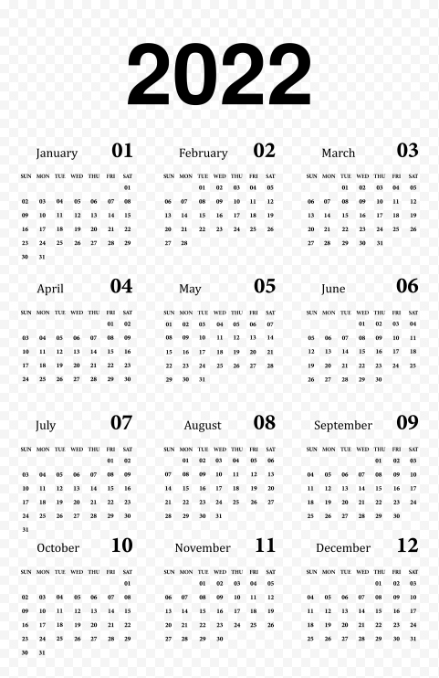 Vector Calendar 2022 PNG Picture