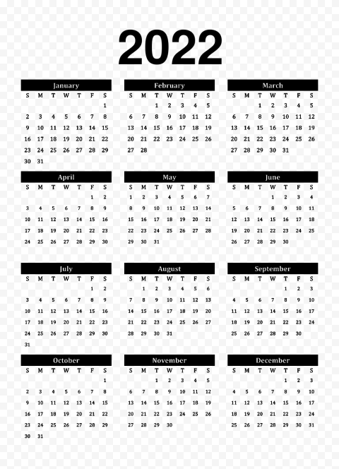 Black Calendar 2022