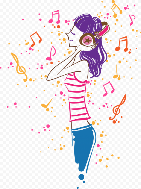 Free music, fashion music, purple, fashion Girl, text png
