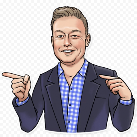 Elon Musk Sticker Telegram Messaging apps Entrepreneur, Musk Stick, hand, public Relations, cartoon png