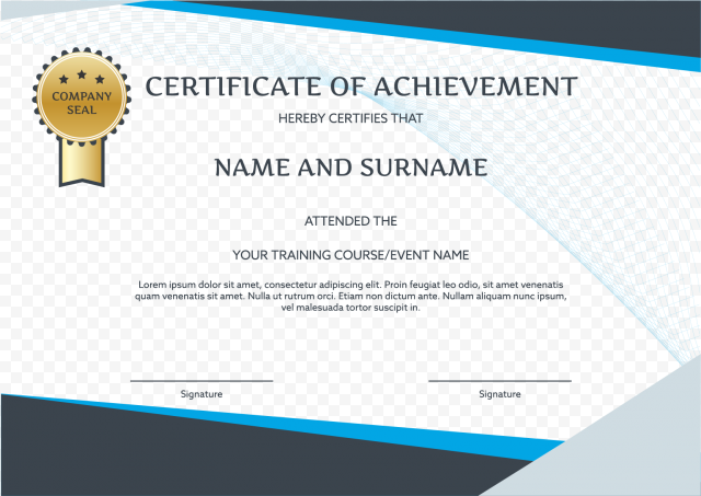 Graduation ceremony Brand Party, English certificate template, Certificate of Achievement, border, template png