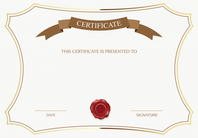 Template Academic certificate, White and Brown Certificate Template, text, label, design png