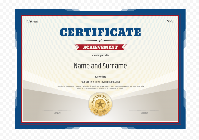 Academic certificate Illustration, Certificate design, template, text, medals png