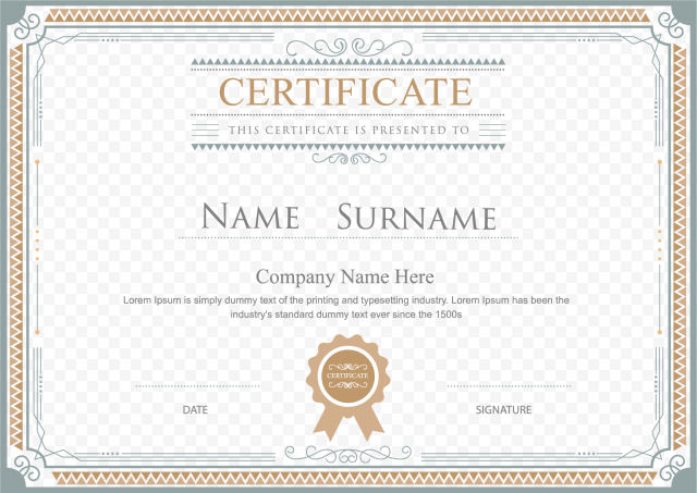 certificate Template Diploma Illustration, Certificate border, Certificate illustration, border, frame, text png, transparent background